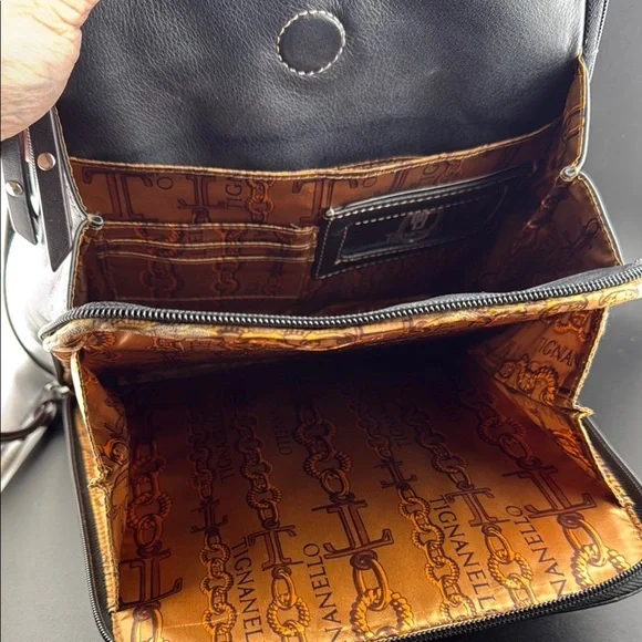 Tignanello Black Leather Backpack - Picture 3 of 6